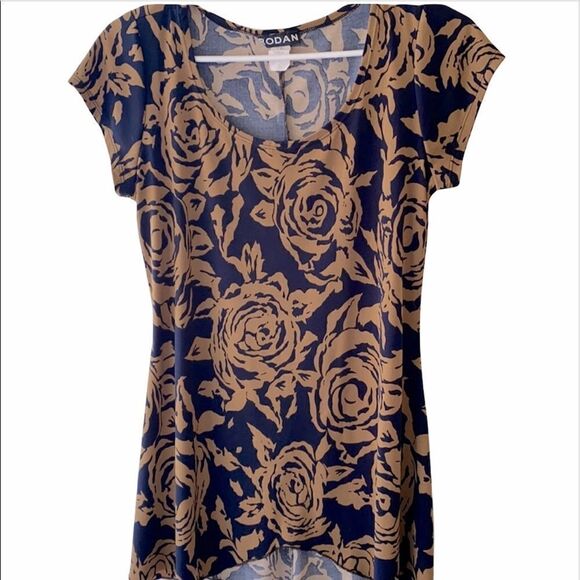 Rodan small boutique top shirt blouse flowy boho unique floral S - Picture 2 of 7